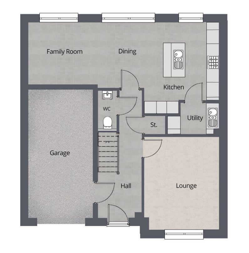 The Kensington Floorplan Ground Floor No Furniture